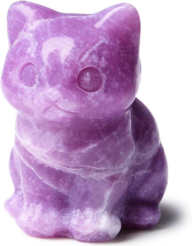 Detalle de Sahoottie Amethyst Stein Katze Figur 45 g