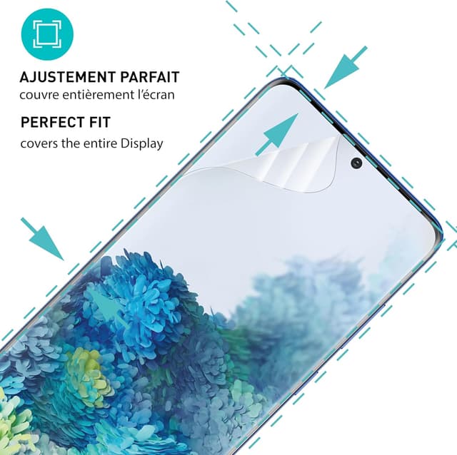 Detalle 2 de smartect Protecteur d’écran TPU pour Samsung Galaxy S20 Plus (2 + 2 pièces) avec protection caméra