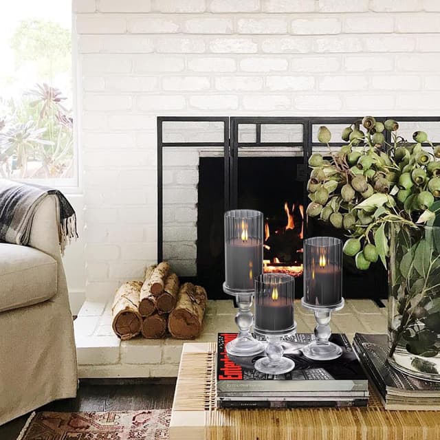 Thumbnail 6 de Rhytsing Smoked Ribbed Glass Battery Operated LED Candles with Remote Timer Gift Set (Set of 3)