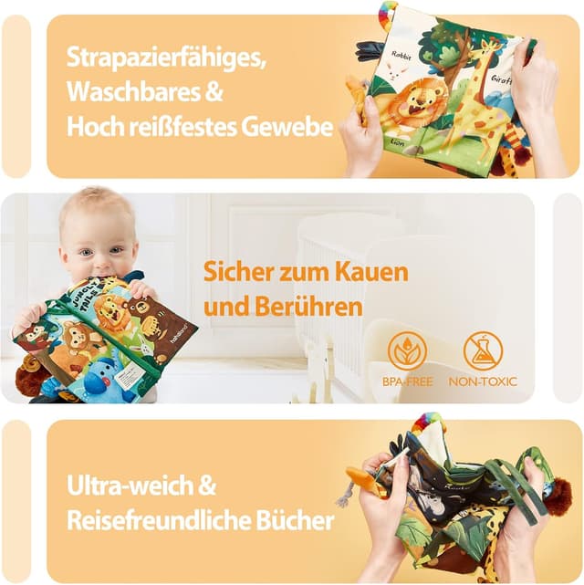 Detalle de hahaland Stoffbuch 0–6 Monate