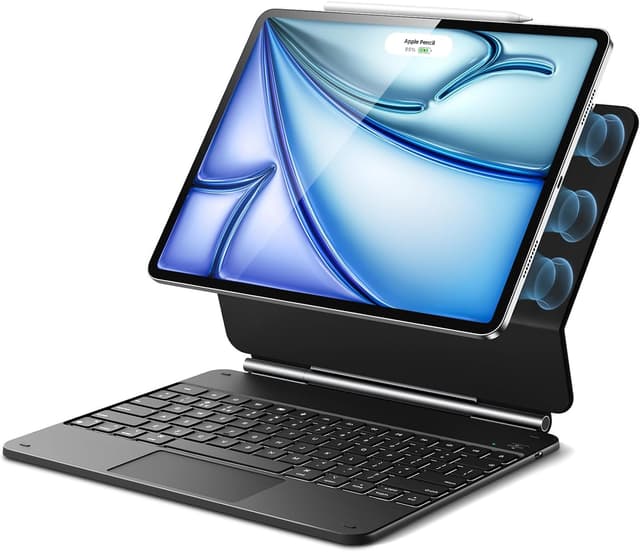 Detalle de ESR for iPad Air 13" & iPad Pro 12.9" Keyboard Case with Trackpad (Rebound Series) – Easy-Set floating cantilever stand, black