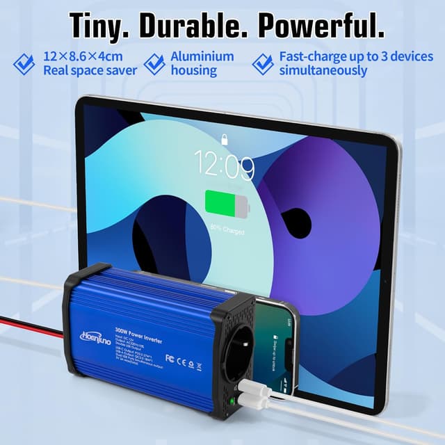 Thumbnail 3 de Hoenjuno Onduleur 300 W Convertisseur 12V→230V