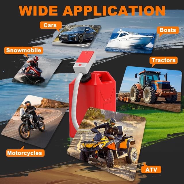 Thumbnail 6 de Automatic Fuel Transfer Pump (Auto-Stop Sensor) Portable Gas Can Pump with 3 Adapters and 51" Hose