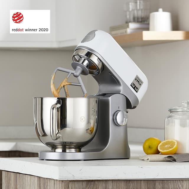 Detalle 2 de Kenwood kMix KMX750WH Küchenmaschine mit 5-l-Edelstahl-Schüssel, 1.000-Watt und Patisserie-Set (weiß)