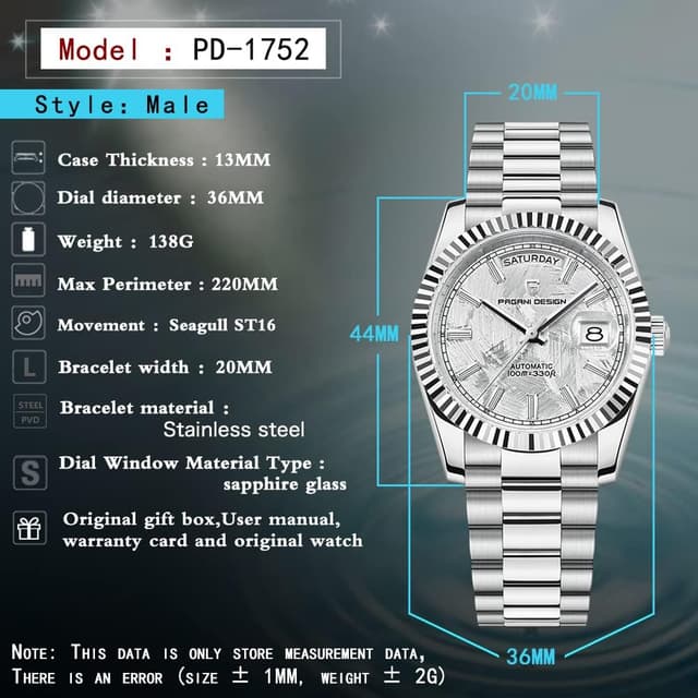 Detalle 2 de LACZ DENTON Pagani DD36 automatico 10Bar