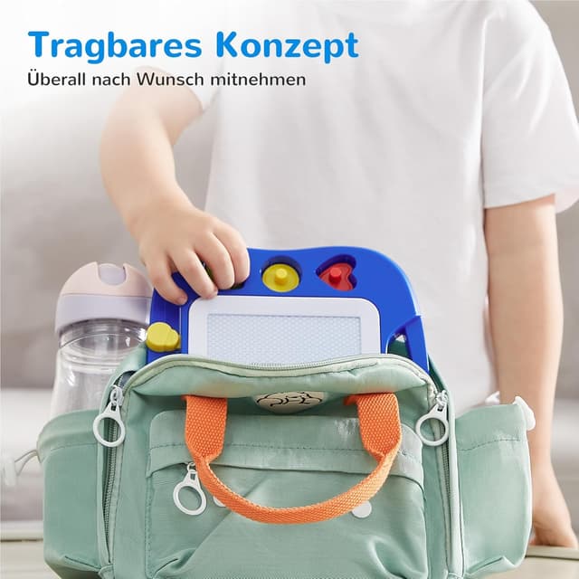 Thumbnail 6 de SGILE magnetische Maltafel Zaubertafel Kinder (blau) – mit Stift, 3 magnetischen Stempeln, ab 2 Jahren