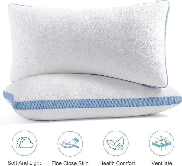 Detalle de Hiimgo 2 Pack Memory Foam Pillow
