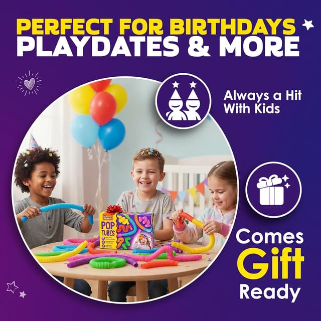 Thumbnail 6 de Nutty Toys Pop Tubes Large 8-Pack sensory toy