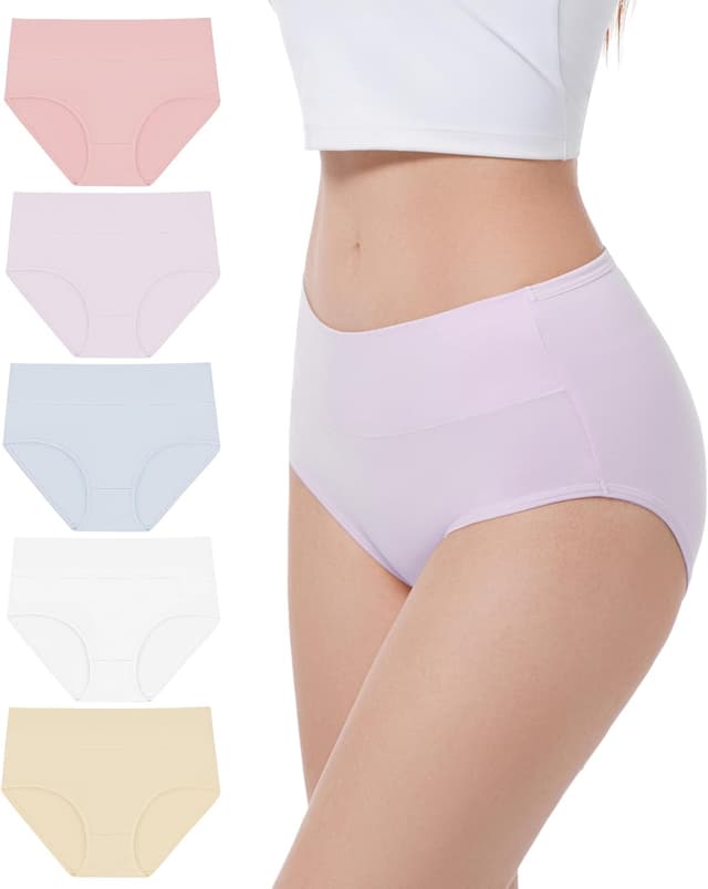 Detalle de YESWEL high waisted cotton knickers 5 pack