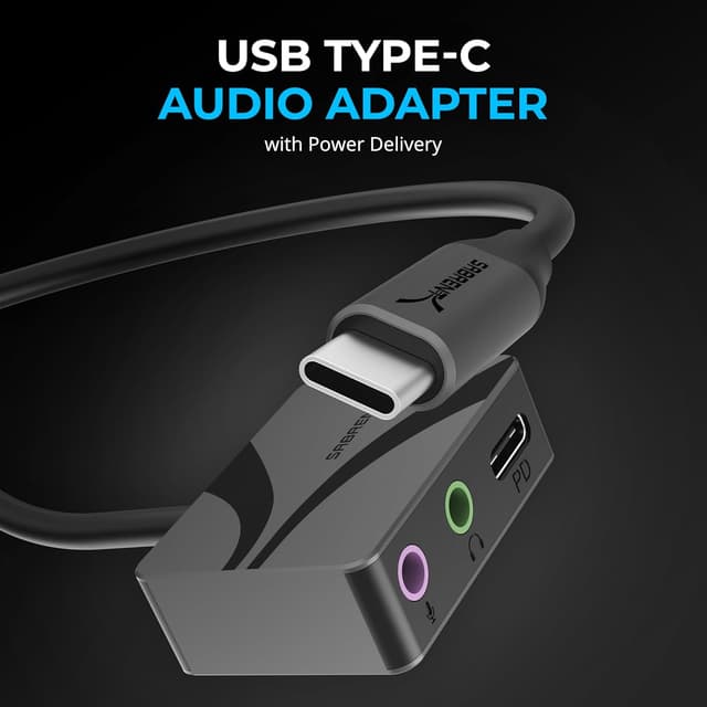 Detalle 2 de SABRENT USB-C Audio Adapter 24-Bit 96 kHz