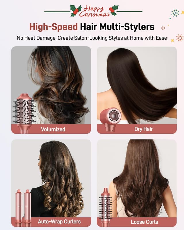 Detalle 2 de HITTIONA Sèche-cheveux 5 en 1 brosse soufflante pour coiffage rapide 💇♀