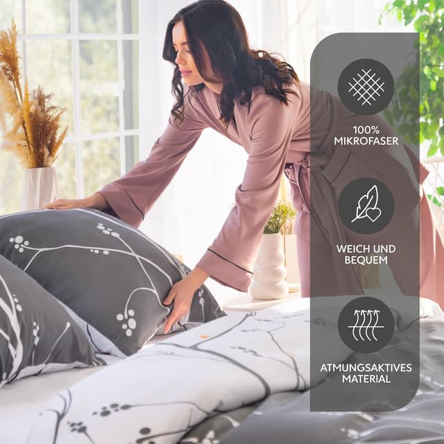 Detalle 2 de Dreamzie Bettwäsche Set 260 x 240 cm Mikrofaser