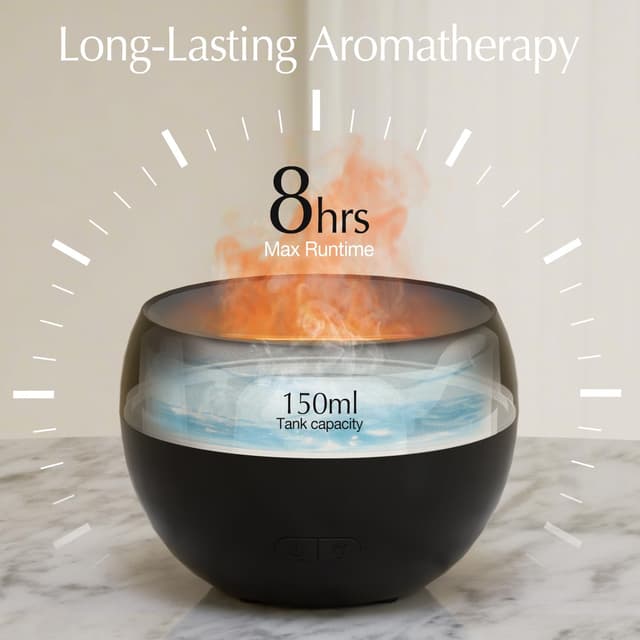 Detalle de SALKING Aroma Diffuser mit Flammeneffekt – Aromatherapie-Diffusor & Raumbefeuchter (2er-Set)