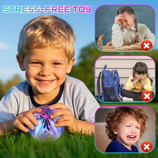 Detalle de Gear Ball fidget spinner 2.5 inch purple