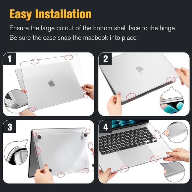 Thumbnail 6 de FINTIE coque rigide ultra-fine mate pour MacBook Air 15 pouces (M5/M4/M3/M2, 2026–2023) compatible modèles A3448/A3241/A3114/A2941