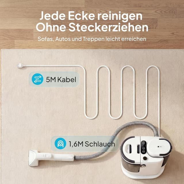 Thumbnail 6 de Livatro Polsterreiniger/Nasssauger Waschsauger mit Dampf – 15 kPa, 1,6-Liter Wassertank, Selbstreinigung