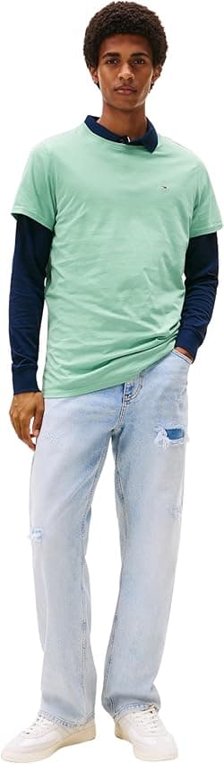 Detalle 2 de Tommy Jeans Camiseta Slim Fit XS verde Cloudy Jade