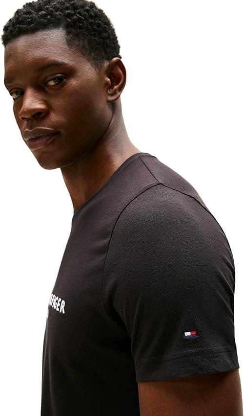 Detalle de Tommy Hilfiger Core camiseta algodón M negra