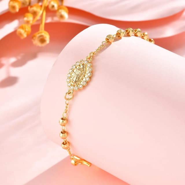 Detalle 1 de Gamtic bracciale rosario Vergine Maria 14K