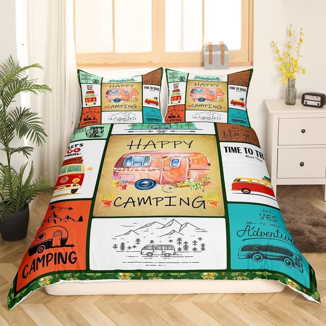 Imagen de Homewish Happy Camping Bettbezug 135 x 200 cm en OfertitasTOP