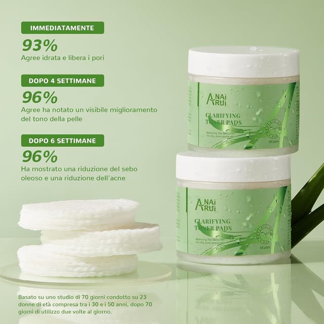Thumbnail 6 de ANAiRUi Clarifying Toner Pads con acido azelaico e BHA (acido salicilico), 50 pezzi