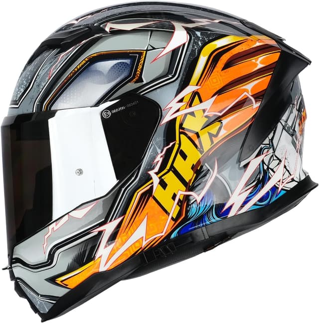 Thumbnail 6 de HAX Force Aerodynamic Full Face Helmet (DOT & ECE 22.06) with Enhanced Dual Visor — Matte Black Gold — Adult Size M