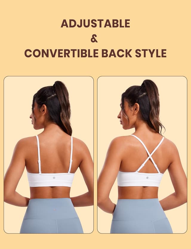 Detalle de CRZ YOGA Butterluxe : brassière de sport yoga à encolure en V, ajustable et rembourrée