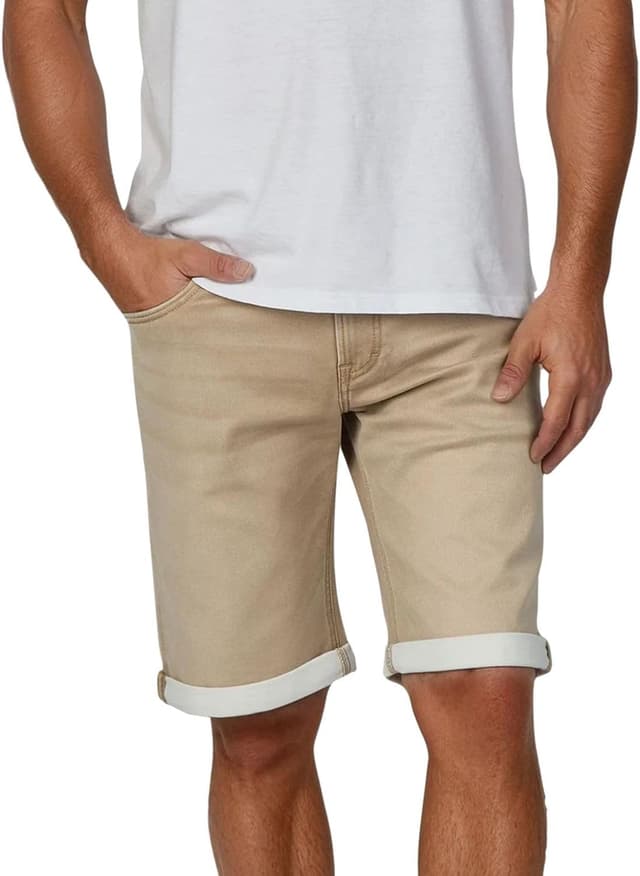 Detalle de MUSTANG Jeans-Shorts Herren mit Stretch im Regular Fit (Chicago) – Sommer-Denim in Blau/Grau/Schwarz/Beige/Grün