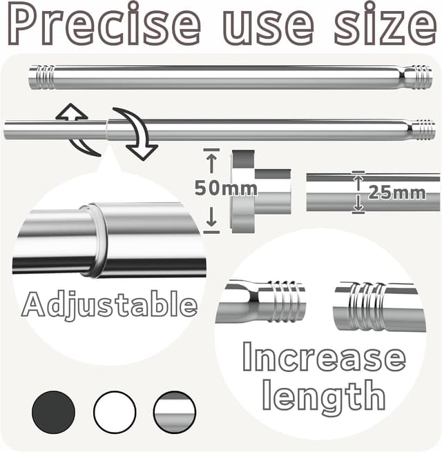 Thumbnail 2 de Tringle à Rideau de Douche réglable 190-360 cm