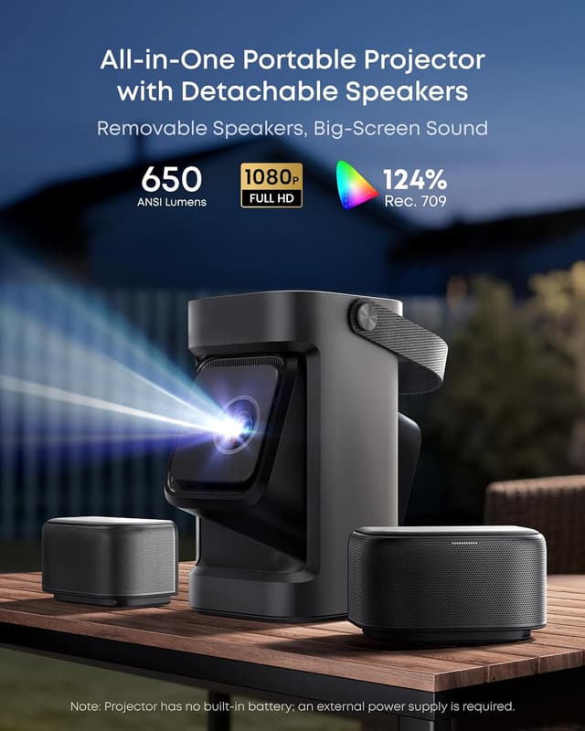 Detalle 2 de soundcore Nebula P1 Portable Projector with Detachable Modules