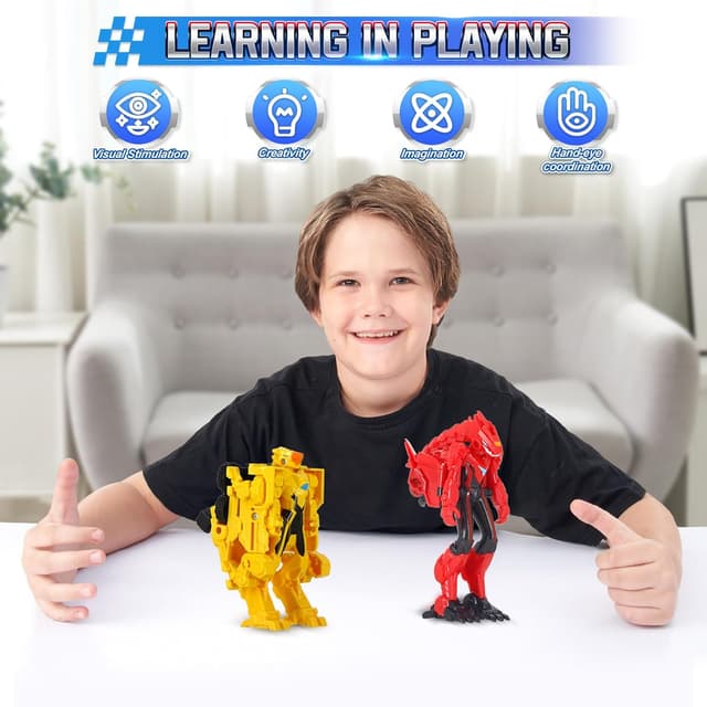 Detalle de 2 en 1 dinosaures transformables 5 pouces