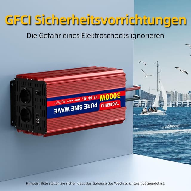 Thumbnail 4 de TAGEEBLU 3000W Wechselrichter 12V auf 230V