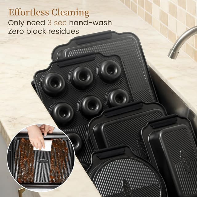 Detalle de Kikcoin 25 PCS non-stick baking pans set