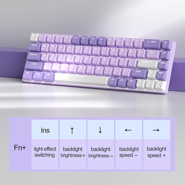 Thumbnail 6 de MageGee Portable MK-BOX 60% Mechanical Keyboard (68 keys, Red switch, RGB backlit) – purple