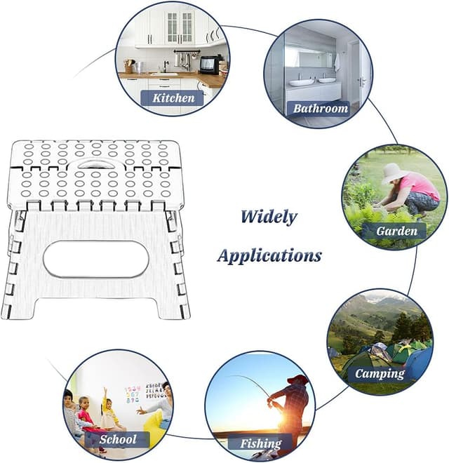 Detalle 2 de Folding Step Stool 9 inch – Heavy Duty Foldable Stool 🪜