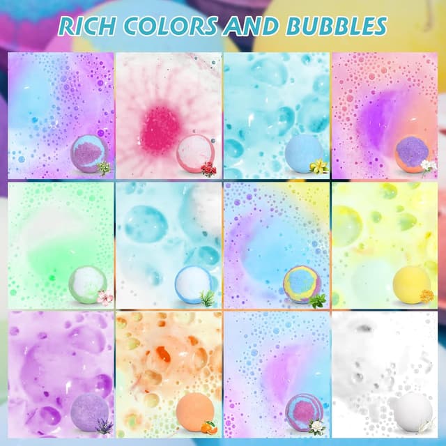 Thumbnail 4 de CIMOYBAI Badekugel 12 pezzi bombe da bagno per bambini