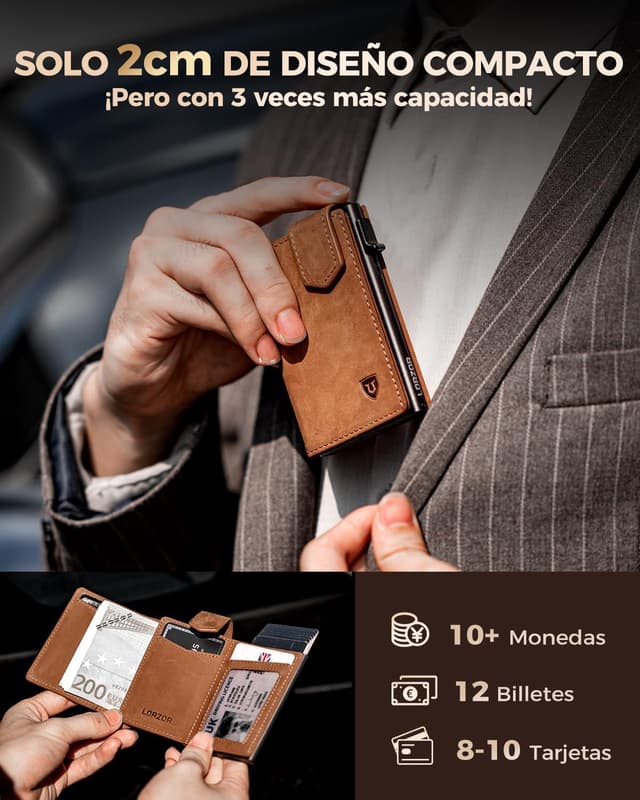 Thumbnail 3 de LORZOR Cartera Hombre con RFID y Monedero