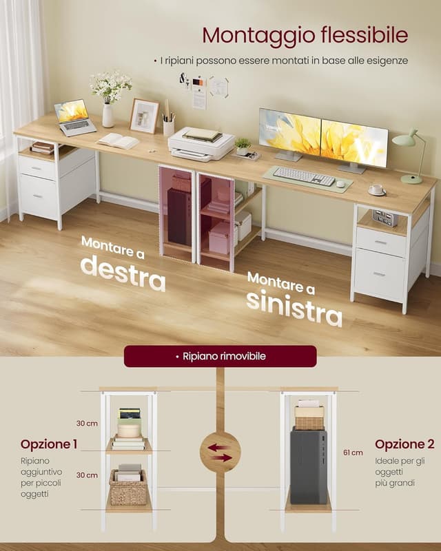 Detalle 1 de VASAGLE Scrivania ufficio 160 x 60 x 76