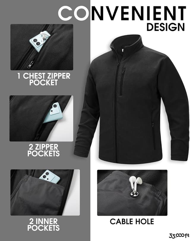 Detalle 2 de 33,000ft men’s fleece jacket full zip