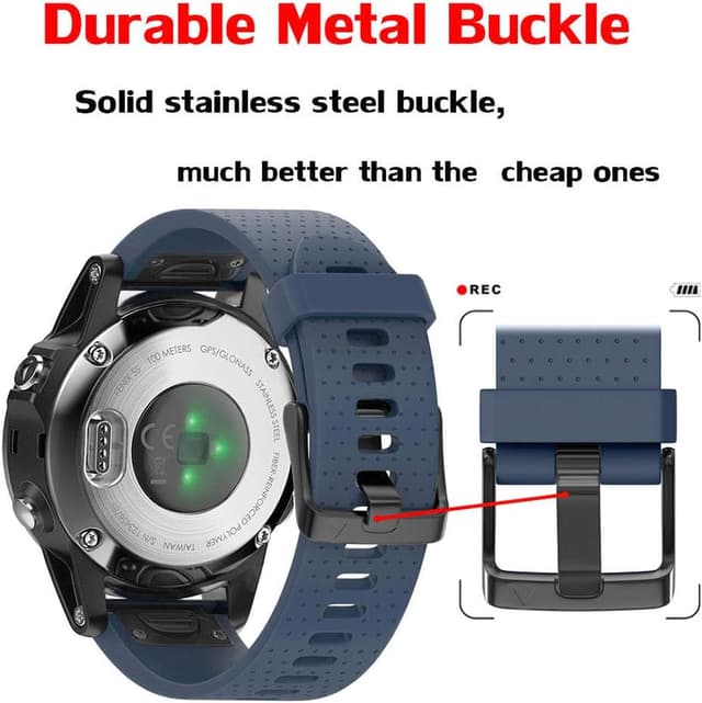 Detalle 2 de Cinturino Easy Fit 20mm in silicone per Garmin Fenix 5S/5S Plus, Fenix 6s/6s Pro (Quick-Fit) – colori multipli