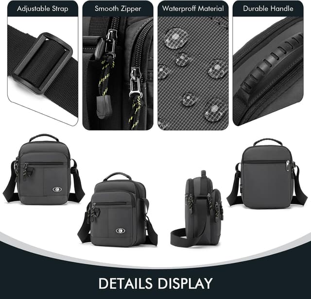 Thumbnail 4 de BAGZY Borsello Uomo Nylon Impermeabile 25x19x10 cm