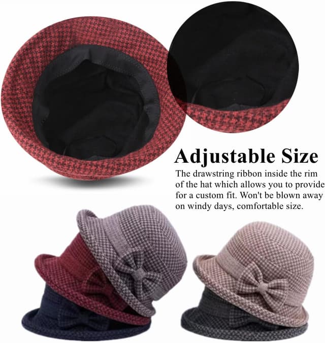 Detalle 2 de Wollfilz Bowler Hut Damen 56–59 cm