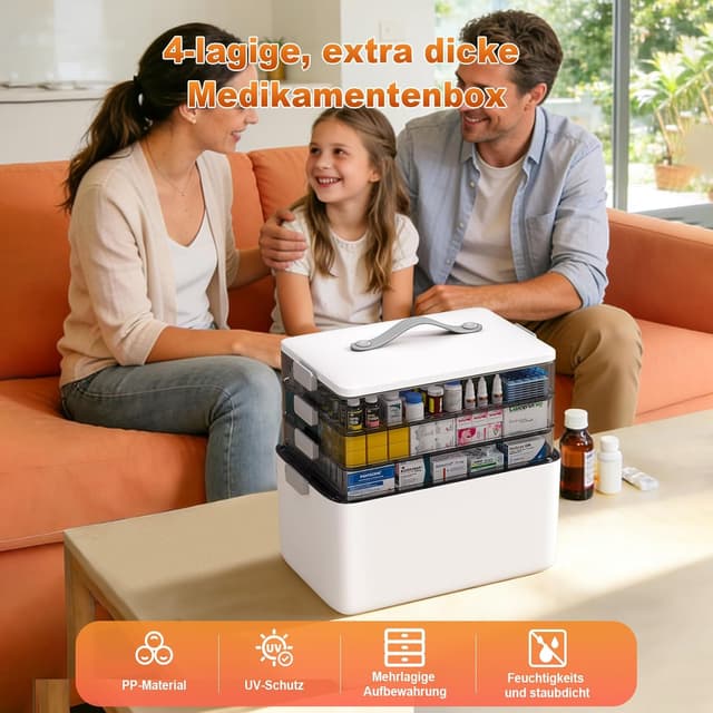 Thumbnail 6 de MOPUP vierlagige Medikamentenaufbewahrungsbox mit Tragegriff (37×23×32 cm)
