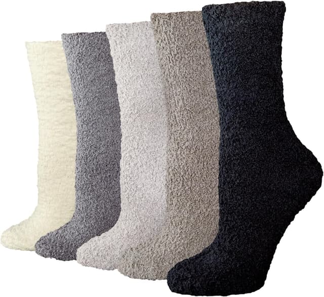 Detalle de Cosy Fuzzy Slipper Socks (Plush Sleep Socks) – 5 pairs pack