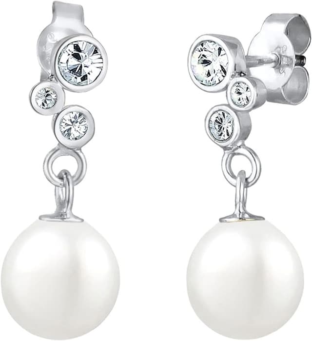 Detalle de Elli Ohrringe Perlen mit Kristallen