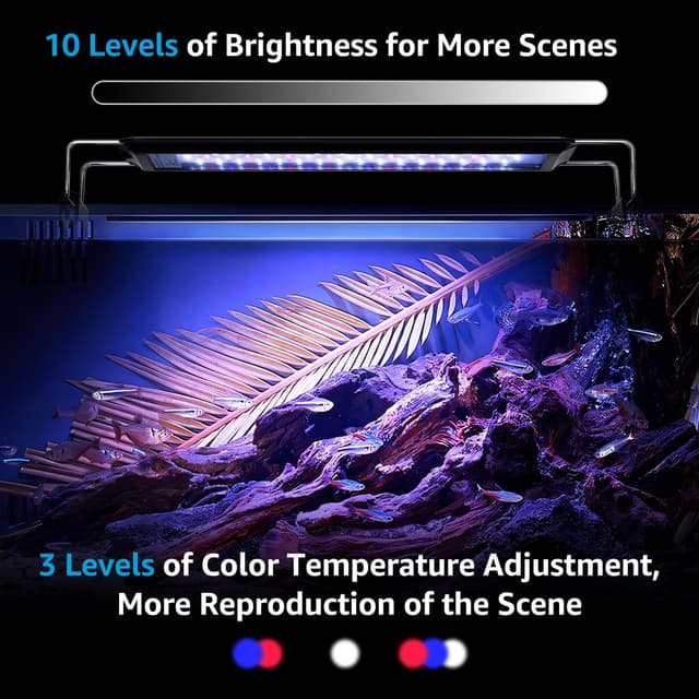 Detalle de Nobleza Luce per Acquario con Timer, 3 Colori e 10 Livelli Luminosità