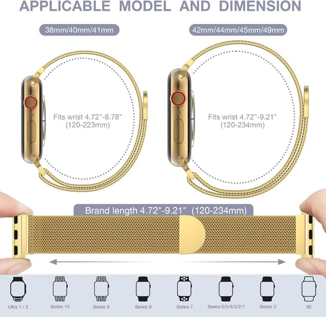 Thumbnail 6 de BELONGME Mesh Metal Loop Apple Watch Band 40mm