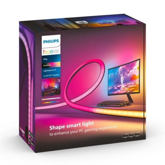 Detalle de Philips Hue Play Gradient Lightstrip Pack para Monitor 24"/27" 🌈
