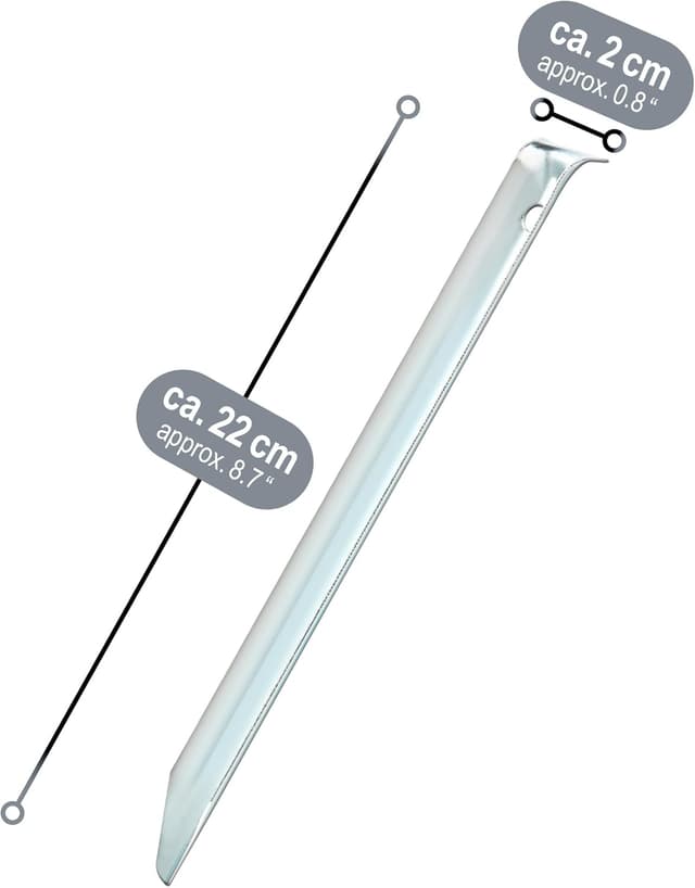 Detalle 2 de com-four 12 pioli per tende in acciaio con estremità semicircolare (confezione da 12)