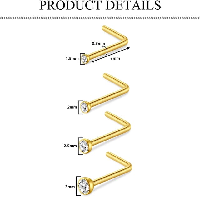 Thumbnail 1 de AceFun Nose Studs 316L 8‑piece set